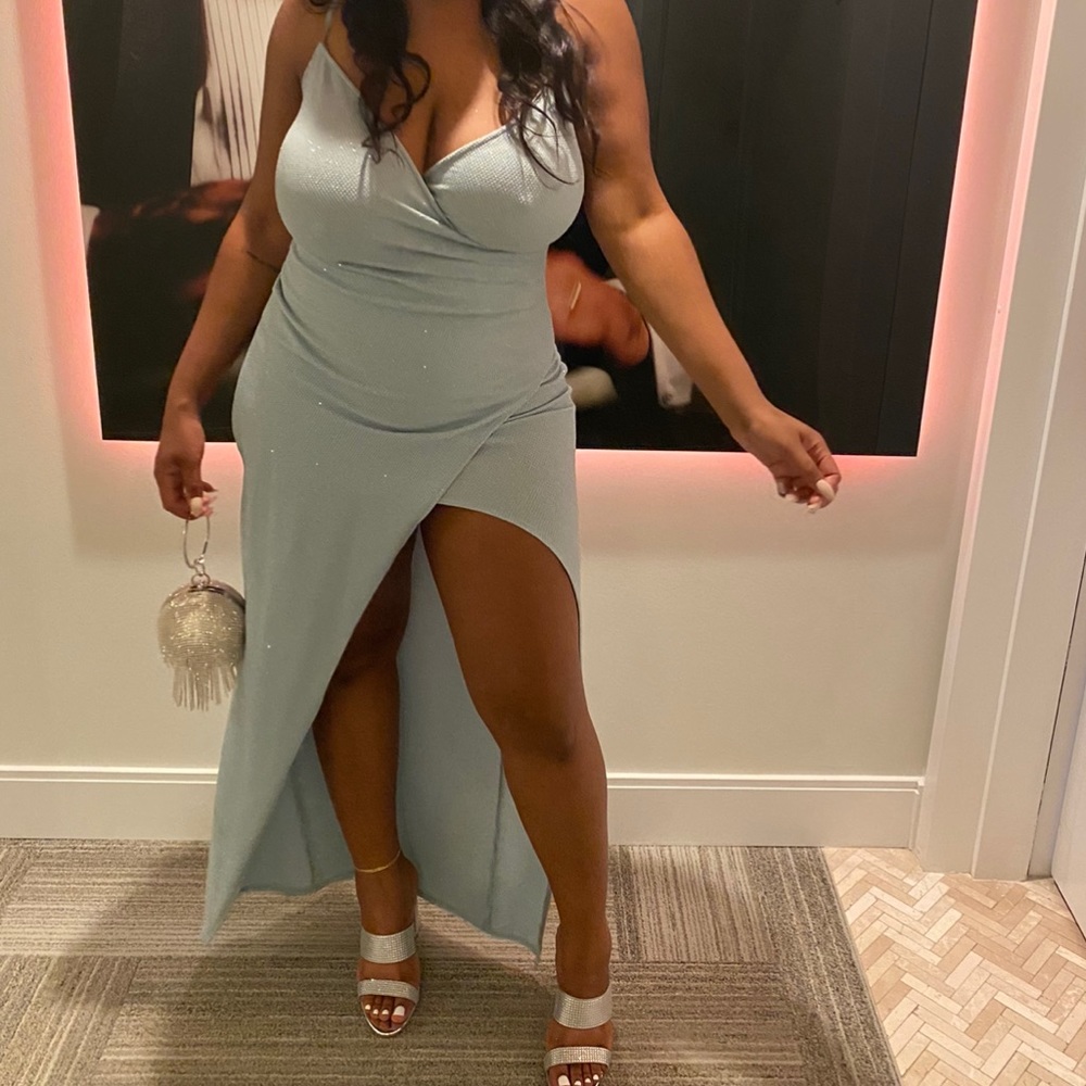 Pastel blue glitter dress